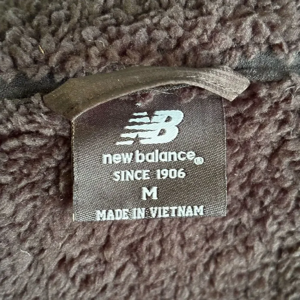 New Balance Stand Collar Black Fleece Full Zip Jacket Lined Gray Mens Medium NWT
